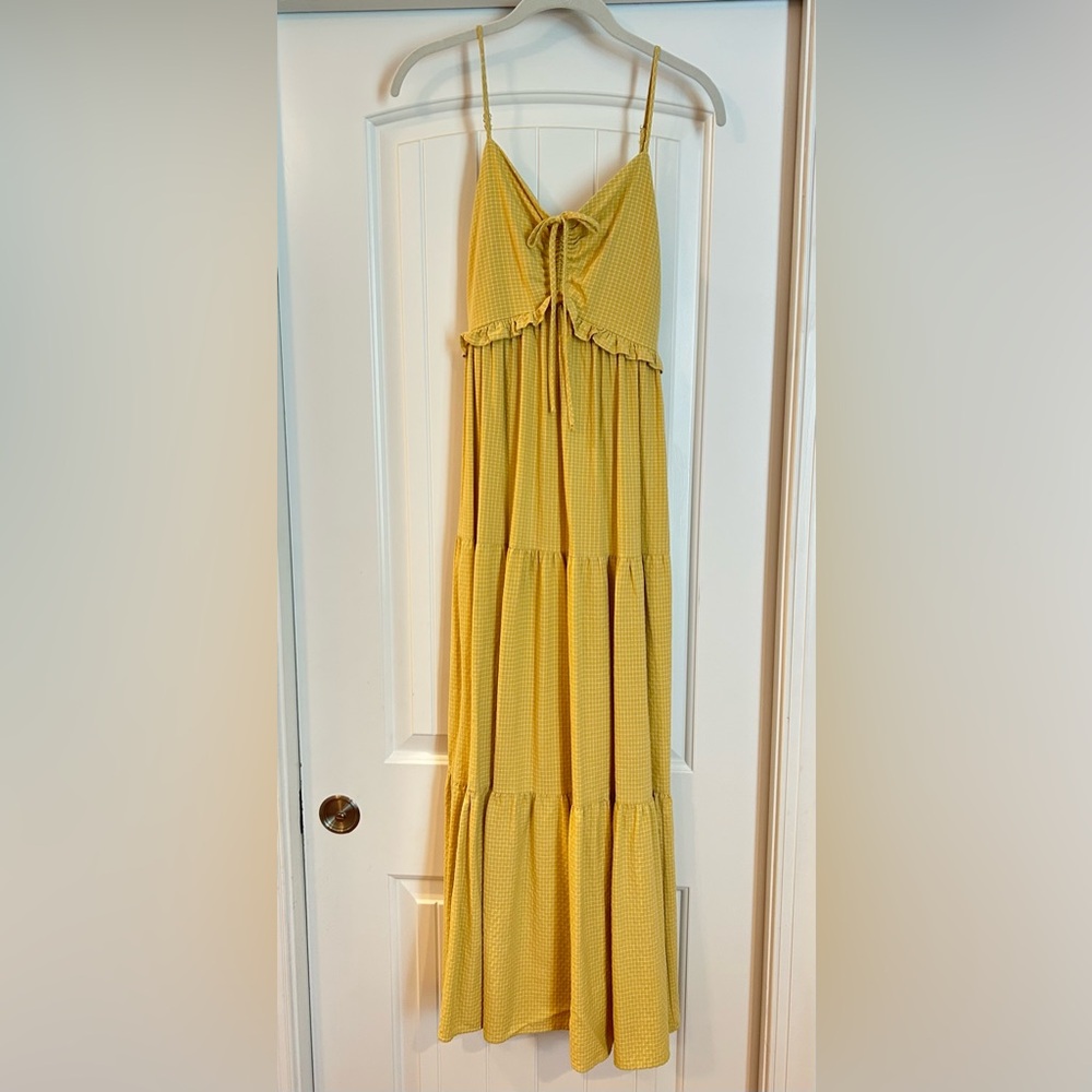 Yellow Gingham Maxi Dress